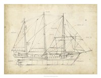Sailboat Blueprint II Framed Print