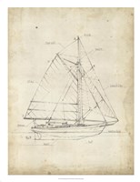 Sailboat Blueprint III Fine Art Print