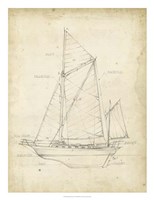 Sailboat Blueprint V Fine Art Print
