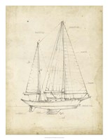 Sailboat Blueprint VI Fine Art Print