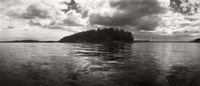 Island in the Pacific Ocean against cloudy sky, San Juan Islands, Washington State Fine Art Print