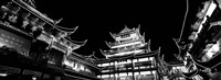 Low Angle View Of Buildings Lit Up At Night, Old Town, Shanghai, China Fine Art Print