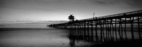 Silhouette of a pier, San Clemente Pier, Los Angeles County, California BW Fine Art Print