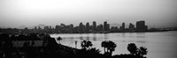 Silhouette of buildings at the waterfront, San Diego, San Diego Bay, California Fine Art Print