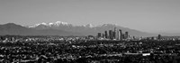 High angle view of a city, Los Angeles, California BW Fine Art Print