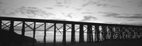 Silhouette of a railway bridge, Fort Bragg, California Fine Art Print