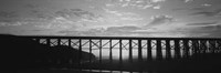 Silhouette of a railway bridge, Pudding Creek Bridge, Fort Bragg, California Fine Art Print