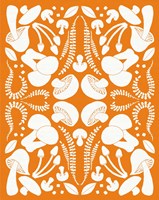 Retro Mushroom Otomi Silhouette Fine Art Print