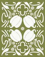 Retro Pepper Otomi Silhouette Framed Print