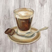 Coffee Time III on Wood Fine Art Print