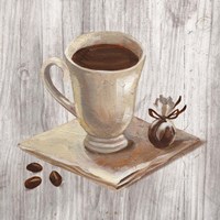 Coffee Time IV on Wood Fine Art Print