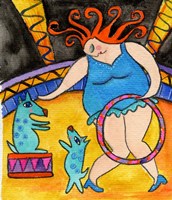 Big Diva And The Circus Dogs Fine Art Print