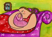 Big Diva Asleep With Baby Fine Art Print