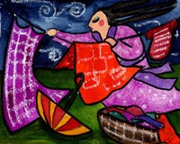 Big Diva Getting Laundry Before The Storm Fine Art Print