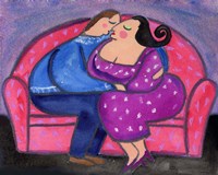 Big Diva Love On A Loveseat Fine Art Print