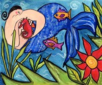 Big Diva Mermaid & Seahorse Fine Art Print