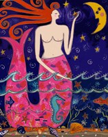 Big Diva Mermaid Making Stars Fine Art Print