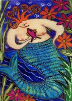 Big Diva Redhead Mermaid Fine Art Print