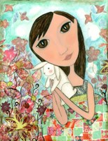 Big Eyed Bunny Girl Fine Art Print