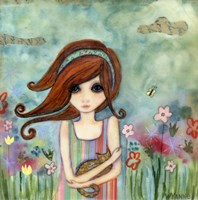 Big Eyed Girl Bad Kitty Fine Art Print