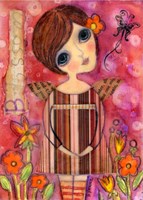 Big Eyed Girl Blossom Fairy Fine Art Print