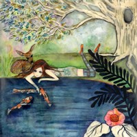 Big Eyed Girl Daydream Believer Fine Art Print