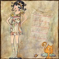 Big Eyed Girl Doesn't Play Well With Others Fine Art Print
