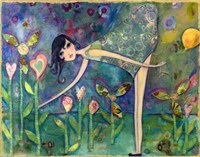 Big Eyed Girl Forbidden Flowers Fine Art Print
