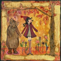 Big Eyed Girl He Helped Her Get Back Home Fine Art Print