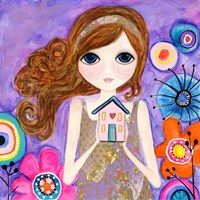 Big Eyed Girl Home Is Where Your Heart Is Fine Art Print