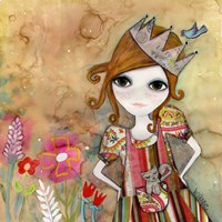 Big Eyed Girl I Am The Queen (No Words) Fine Art Print