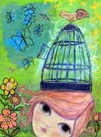 Big Eyed Girl It's All In My Head Fine Art Print