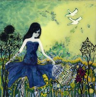 Big Eyed Girl Letting Go Fine Art Print