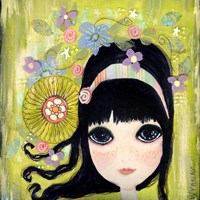 Big Eyed Girl Missing You Fine Art Print