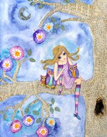 Big Eyed Girl Night Owls Fine Art Print