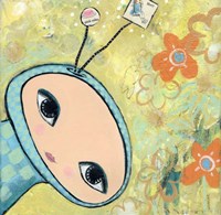 Big Eyed Spacey Girl Fine Art Print