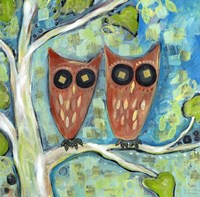 One Plus One Owls Fine Art Print