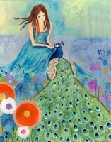 Peacock Garden Fine Art Print