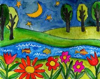 Summer Lake At Midnight Fine Art Print