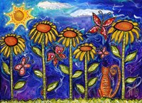 Sundown Sunflowers Fine Art Print