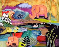 Watchful Eye Elephants Fine Art Print
