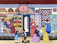 Sunbonnet Quilt Shop Fine Art Print
