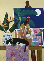 Oscar! Did You Walk Through My Paint Again? Fine Art Print