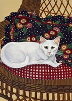 Snowball In A Wicker Chair Fine Art Print