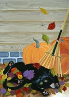 Playing In The Leaves Fine Art Print