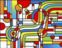 Pop Art Stripes Curve Fine Art Print