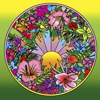 Pop Art Circle Flowers 615 Fine Art Print