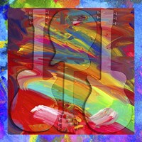 Pop Art Guitar Swirls Fine Art Print