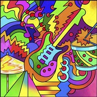 Pop Art Guitar Drum Fine Art Print