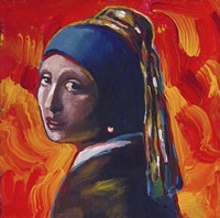 Pop Art Girl Pearl Necklace Fine Art Print